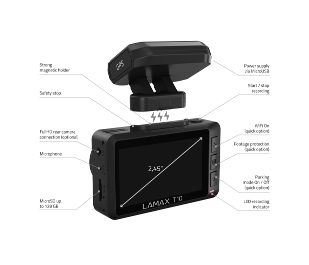 Lamax REJESTRATOR toru jazdy LAMAX T10 (4K GPS) - 1382771 - zdjęcie 4
